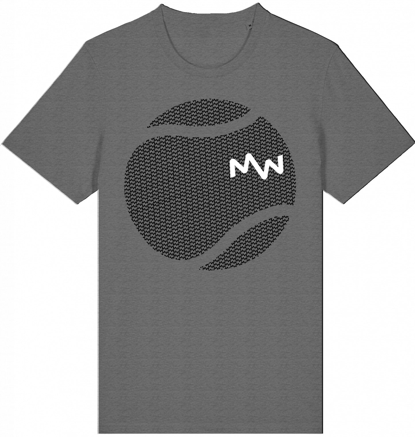 Matti Wolph Tennis & Fitness T-Shirt, organic cotton, made in EU, ball & mw logo
