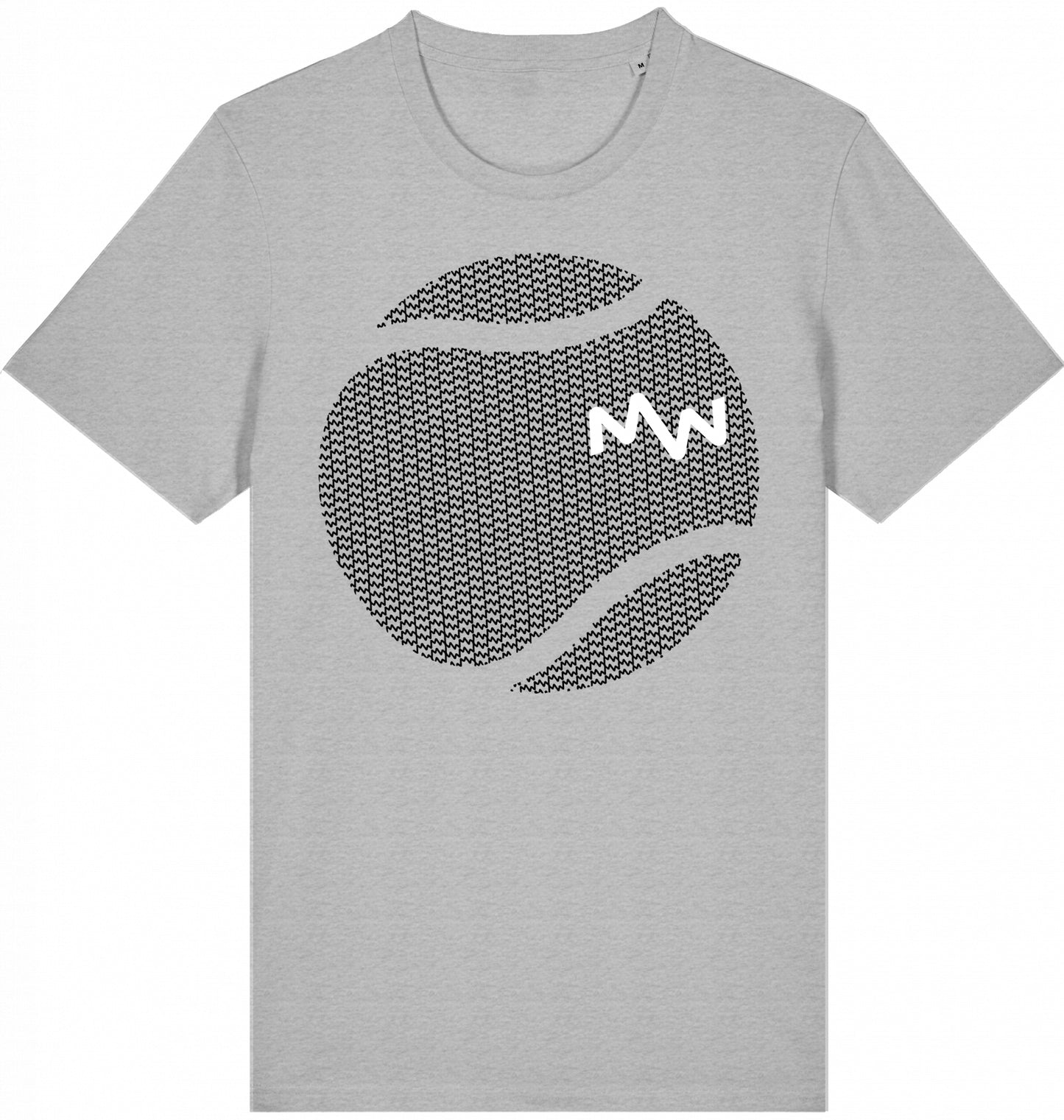 Matti Wolph Tennis & Fitness T-Shirt, organic cotton, made in EU, ball & mw logo