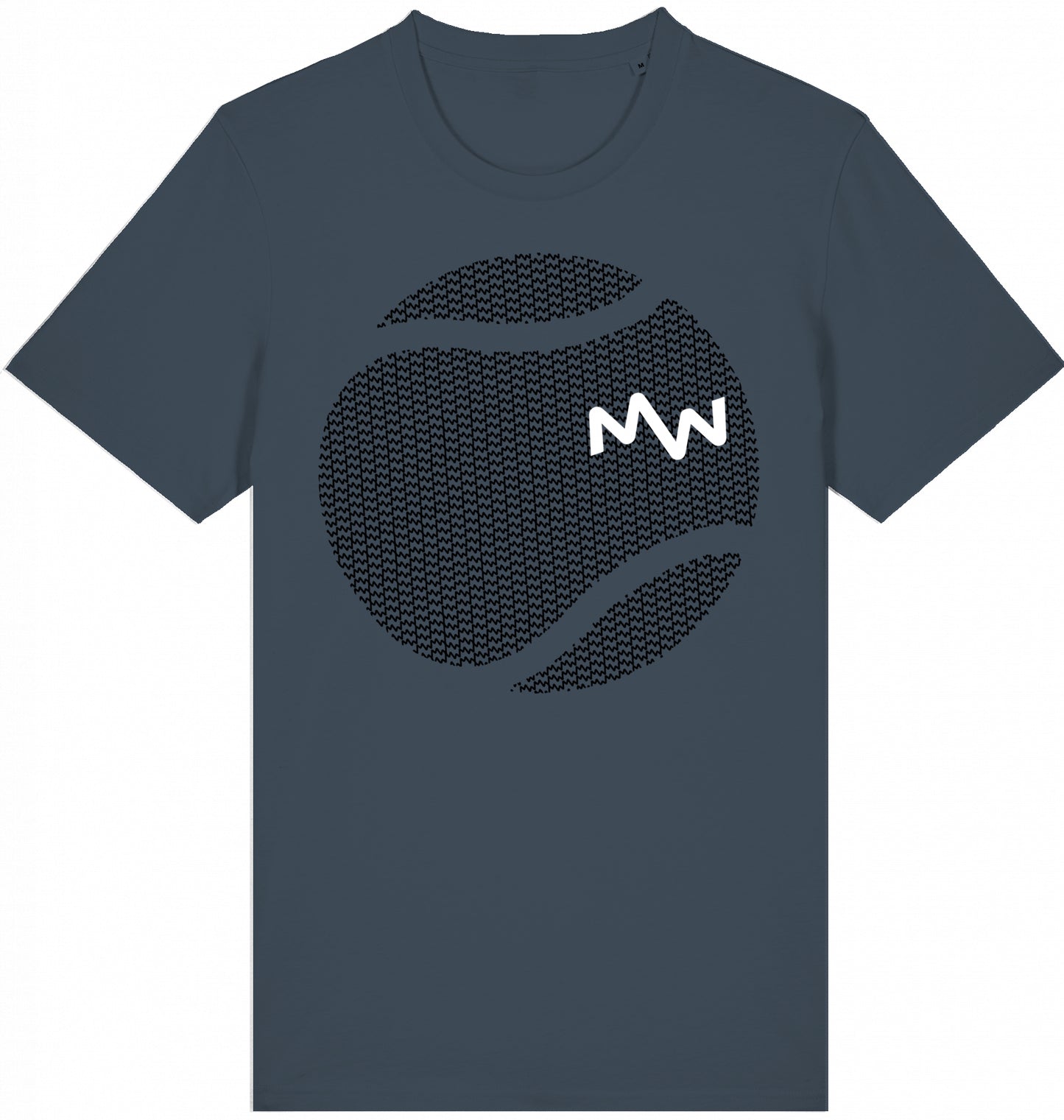 Matti Wolph Tennis & Fitness T-Shirt, organic cotton, made in EU, ball & mw logo