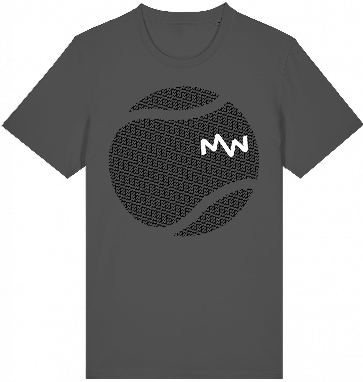 Matti Wolph Tennis & Fitness T-Shirt, organic cotton, made in EU, ball & mw logo